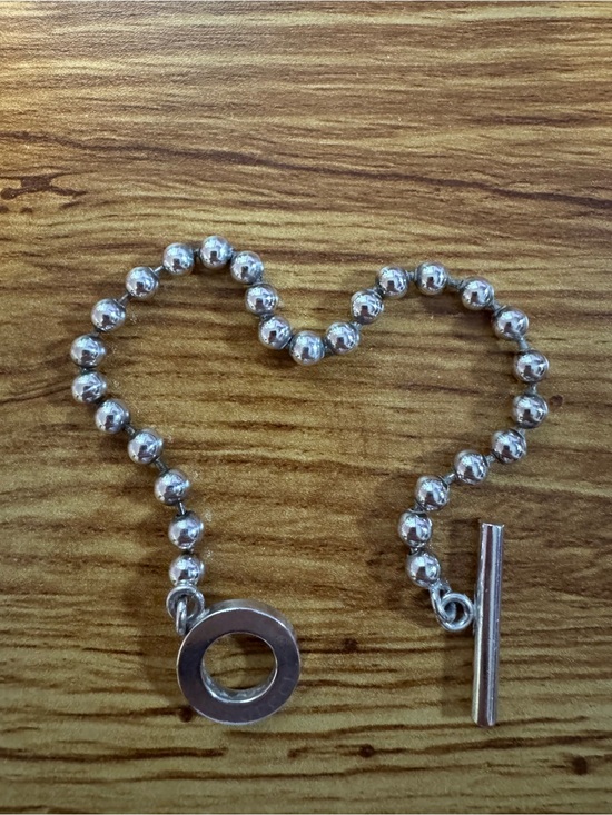 Gucci Jewelry - Gucci Sterling Silver Beaded Toggle Bracelet - Silver